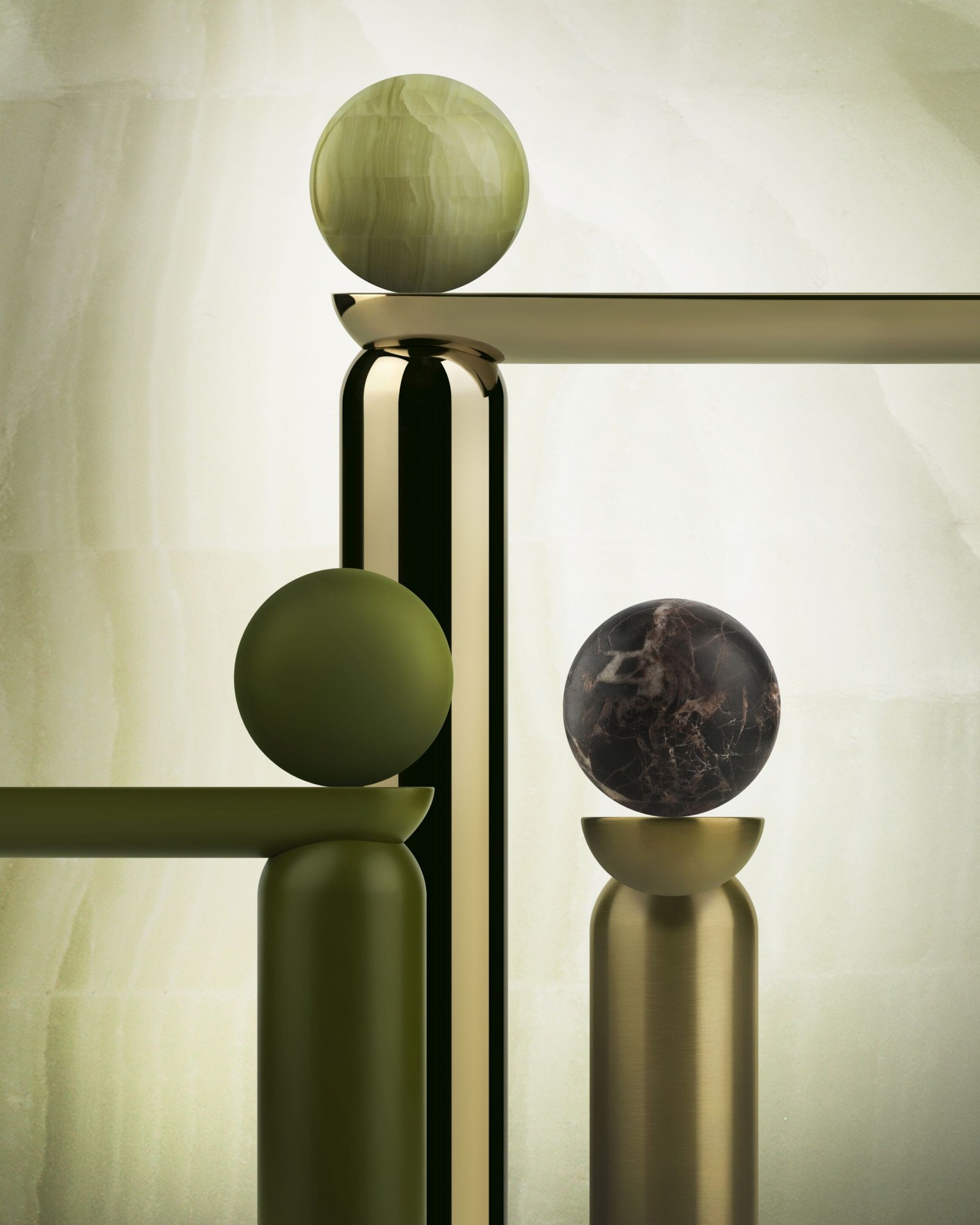 Art Deco z kamieniem i zielenią fot. Gessi