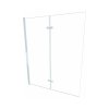 AD Naturalnie Jeziorak Parawan nawannowy składany 2-częściowy 120x150 cm profile białe szkło transparentne SPW-002-120BI