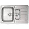 Alveus Line Maxim 70 Zlewozmywak stalowy 79x50 cm 1,5-komorowy z ociekaczem satyna 1085948