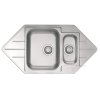 Alveus Line Start 40 Zlewozmywak stalowy 98,5x50 cm 1,5-komorowy z ociekaczem satyna 1082560