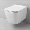 ArtCeram A16 Mini Zestaw Toaleta WC podwieszana 45x36 cm Rimless bez kołnierza, biała ASV00501;00+ASA00201