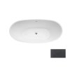 Besco Ayla Glam Wanna wolnostojąca 170x80 cm biały połysk/grafitowy + syfon z przelewem chrom WA-170-AYGR