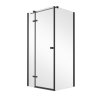 Besco Pixa Black New Kabina prysznicowa prostokątna 120x90x195 cm lewa profile czarny mat szkło przezroczyste PPL-129-195B