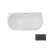 Besco Vica Glam Wanna wolnostojąca przyścienna 150x80 cm biały połysk/grafitowy + syfon z przelewem chrom WA-150-VGR