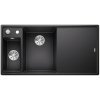 Blanco Axia III 6 S  Zlewozmywak granitowy półtorakomorowy 100x51 cm lewy z korkiem InFino z deską jesionową z odsączarką stalową antracyt 524643
