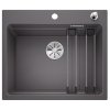 Blanco Etagon 6  Zlewozmywak granitowy jednokomorowy 60x51 cm z korkiem automatycznym InFino szarość skały 524530