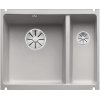 Blanco Subline 350/150-U Zlewozmywak ceramiczny 1,5-komorowy 56,7x45,6 cm bez ociekacza, szarość aluminium 523745