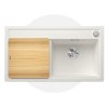 Blanco Zenar 5 S Zestaw Zlewozmywak kompozytowy jednokomorowy 91,5x51 cm prawy biały + deska kuchenna drewniana 523918