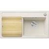 Blanco Zenar 5 S Zlewozmywak kompozytowy jednokomorowy 91,5x51 cm delikatny biały prawy + deska kuchenna drewniana 527181 