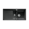 Blanco Idessa 6 S Zlewozmywak ceramiczny p&oacute;łtorakomorowy 100x50 cm z ociekaczem, z korkiem automatycznym, czarny 516006