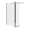 Cersanit Mille Ścianka prysznicowa walk-in 100x90x200 cm z ruchomą ścianką profile czarne szkło transparentne S601-188