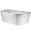 Corsan Mono Wanna wolnostojąca 150x75 cm przyścienna z szeroką krawędzią biała + klik klak chrom E030MCH