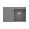 Deante Evora Zlewozmywak granitowy jednokomorowy 76x50 cm lewy szary metalik ZQJ_S11L