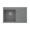 Deante Evora Zlewozmywak granitowy jednokomorowy 76x50 cm prawy szary metalik ZQJ_S11P