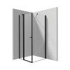 Deante Kerria Plus Kabina kwadratowa 80x80x200 cm drzwi uchylne profile czarny mat szkło przejrzyste KKNNU08S08