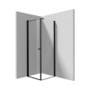 Deante Kerria Plus Kabina kwadratowa 80x80x200 cm drzwi wahadłowe profile czarny mat szkło przejrzyste KKNNW08S08