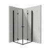 Deante Kerria Plus Kabina kwadratowa 80x80x200 cm drzwi składane profile czarny mat szkło przejrzyste KKNNX08X08