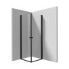 Deante Kerria Plus Kabina kwadratowa 90x90x200 cm drzwi wahadłowe profile czarny mat szkło przejrzyste KKNNW09W09