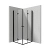 Deante Kerria Plus Kabina kwadratowa 90x90x200 cm drzwi składane profile czarny mat szkło przejrzyste KKNNX09X09