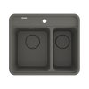 Deante Momi Zlewozmywak granitowy p&oacute;łtorakomorowy 60x52 cm antracyt metalik ZKM_T503