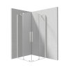 Deante Prizma Kabina kwadratowa 90x90x195 cm drzwi przesuwne profile biały mat szkło przejrzyste KPNAP09P09