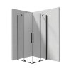 Deante Prizma Kabina kwadratowa 90x90x195 cm drzwi przesuwne profile czarny mat szkło przejrzyste KPNNP09P09