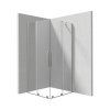 Deante Prizma Kabina kwadratowa 90x90x195 cm drzwi przesuwne profile stal szczotkowana szkło przejrzyste KPNFP09P09
