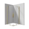 Deante Prizma Kabina kwadratowa 90x90x195 cm drzwi przesuwne profile złote szkło przejrzyste KPNZP09P09