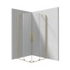 Deante Prizma Kabina kwadratowa 90x90x195 cm drzwi przesuwne profile złoty szczotkowany szkło przejrzyste KPNRP09P09