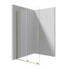 Deante Prizma Kabina prysznicowa walk-in 90x195 cm profile złoto szczotkowane szkło transparentne KTJ_R39R