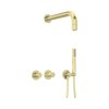 Deante Silia Hexa Zestaw prysznicowy podtynkowy z deszczownicą złoty szczotkowany NHS_R0XK