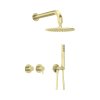 Deante Silia Zestaw prysznicowy podtynkowy z deszczownicą złoty szczotkowany NQS_R0YK