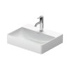 Duravit DuraSquare Umywalka meblowa 50x40 cm z otworem na baterię szlifowany spód biały Alpin z powłoką WonderGliss 23565000711