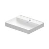 Duravit DuraSquare Umywalka nablatowa 60x47 cm z otworem na baterię biały Alpin z powłoką WonderGliss 23546000411
