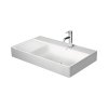 Duravit DuraSquare Umywalka meblowa 80x47 cm prawa z otworem na baterię szlifowany spód biały Alpin z powłoką WonderGliss 23498000711
