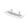 Duravit ME by Starck Umywalka meblowa 123x49 cm podwójna z przelewem biały satynowy 2361123224