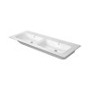Duravit ME by Starck Umywalka meblowa 130x49 cm podwójna bez otworów na baterie z 2 przelewami biały satynowy 2336133260