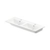 Duravit ME by Starck Umywalka meblowa 130x49 cm podwójna z 2 otworami na baterie z 2 przelewami biały satynowy 2336133200
