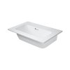 Duravit ME by Starck Umywalka meblowa 63x40 cm bez otworu na baterię biały satynowy z powłoką WonderGliss 23426332601