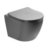 Emporia Nox 1.0 Zestaw Toaleta WC bez kołnierza + deska wolnoopadająca 49x36x35 cm ciemny szary mat EMPORIA-0114-MDG