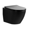 Emporia Nox 1.0 Zestaw Toaleta WC bez kołnierza kr&oacute;tka + deska wolnoopadająca czarny mat EMPORIA-0114-MB