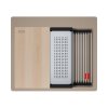 Franke Kanon KNG PRO 610-53 FTL Zestaw Zlewozmywak granitowy jednokomorowy 59x51 cm + deska + wkładka ociekowa + rollmata cappucino/stal szlachetna 114.0749.557