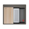 Franke Kanon KNG PRO 610-53 FTL Zestaw Zlewozmywak granitowy jednokomorowy 59x51 cm + deska + wkładka ociekowa + rollmata łupkowy szary/czarny mat 114.0749.633