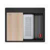 Franke Kanon KNG PRO 610-53 FTL Zestaw Zlewozmywak granitowy jednokomorowy 59x51 cm + deska + wkładka ociekowa + rollmata onyx/czarny mat 114.0749.634