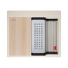Franke Kanon KNG PRO 610-53 FTL Zestaw Zlewozmywak granitowy jednokomorowy 59x51 cm + deska + wkładka ociekowa + rollmata orzechowy/stal szlachetna 114.0749.556