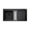 Franke Mythos MTG 651-100 Zestaw Zlewozmywak granitowy półtorakomorowy 100x51,5 cm lewy + wkładka ociekowa + rollmata onyx/czarny mat 114.0743.119