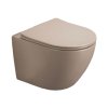 Galatea Design Bulat Zestaw Toaleta WC Rimless bez kołnierza krótka + deska wolnoopadająca beżowy mat GDB2342MC