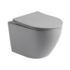 Galatea Design Bulat Zestaw Toaleta WC Rimless bez kołnierza krótka + deska wolnoopadająca jasnoszary mat GDB2342MH