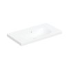 Geberit Acanto Umywalka wisząca lub meblowa 90x48 cm bez otworu na baterię z przelewem biały z powłoką KeraTect 500.624.01.8