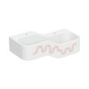 Geberit Bambini Umywalka wisząca 90x39 cm dziecięca podwójna biały alpin/czerwony/pomarańczowy mat 502.974.FY.1